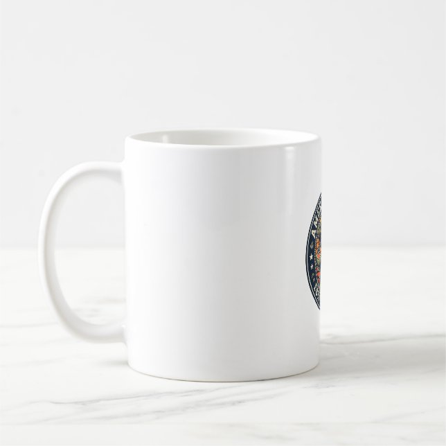 Patriotischer George Washington Reitet T-Rex Ameri Kaffeetasse (Links)
