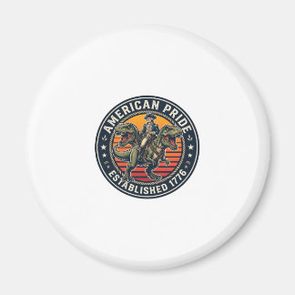 Patriotischer George Washington Reitet T-Rex Ameri Magnet
