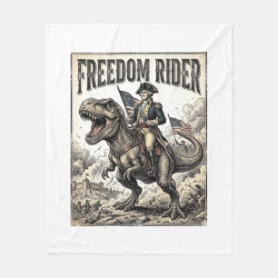 Patriotischer George Washington Reitet T-Rex Freih Fleecedecke