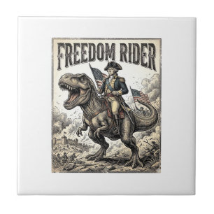 Patriotischer George Washington Reitet T-Rex Freih Fliese