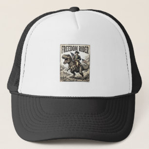 Patriotischer George Washington Reitet T-Rex Freih Truckerkappe