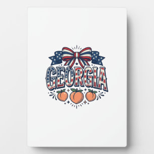 Patriotischer Georgia-Pfirsich-Bogen Vintage 4. Ju Fotoplatte