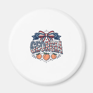 Patriotischer Georgia-Pfirsich-Bogen Vintage 4. Ju Magnet