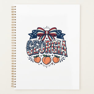 Patriotischer Georgia-Pfirsich-Bogen Vintage 4. Ju Planer