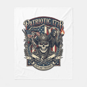 Patriotischer Gesetzloser Totenkopf Sheriff Dunkle Fleecedecke