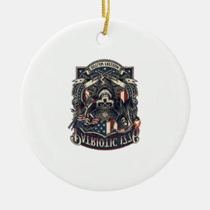 Patriotischer Gesetzloser Totenkopf Sheriff Dunkle Keramik Ornament