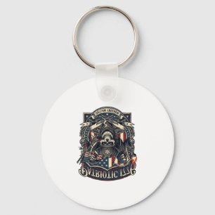 Patriotischer Gesetzloser Totenkopf Sheriff Dunkle Schlüsselanhänger