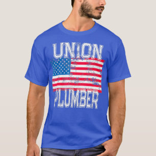 Patriotischer Gewerkschafts-Installateur  Vintage- T-Shirt