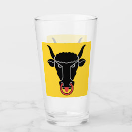 Patriotischer Glasbecher mit Flagge von Uri, Schwe Glas