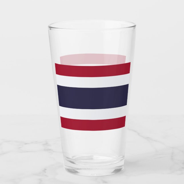 Patriotischer Glascup mit Flagge Thailands Glas (Vorderseite)