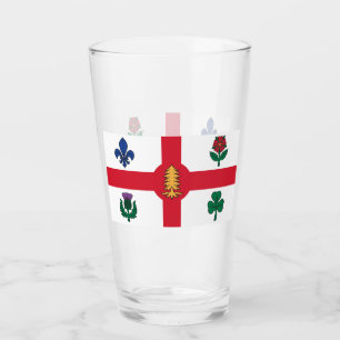 Patriotischer Glascup mit Flagge von Montreal, Kan Glas
