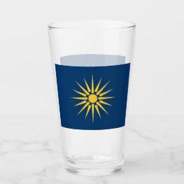 Patriotischer Glaskelch mit Flagge von Makedonien, Glas