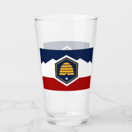 Patriotischer Glaskelch mit neuer Flagge von Utah, Glas