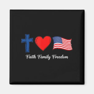 Patriotischer Glaube Familie Freiheit USA-Flagge 4 Magnet