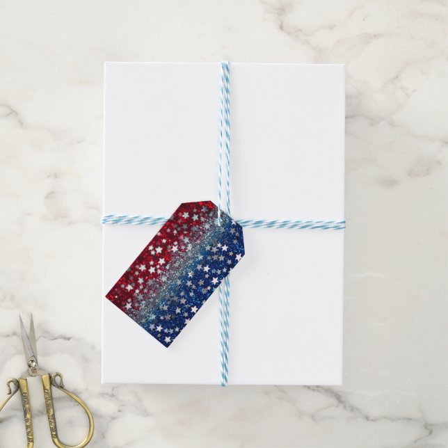 Patriotischer Glitter Geschenkanhänger (Mit Garn)