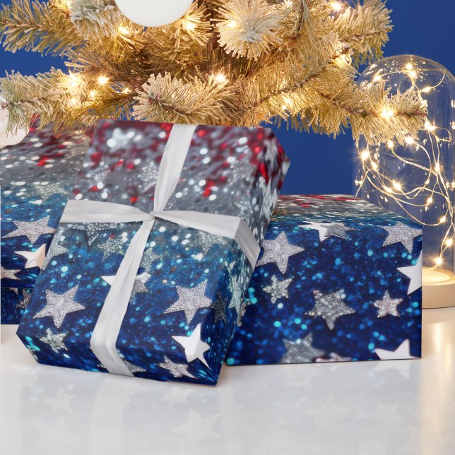 Patriotischer Glitter Geschenkpapier (Feiertage)