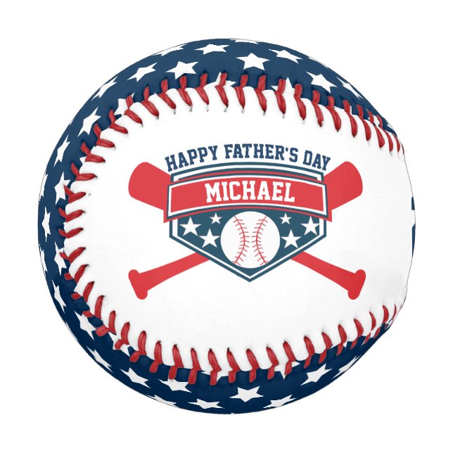Patriotischer Glückstag Vater Baseball (Vorderseite Links)