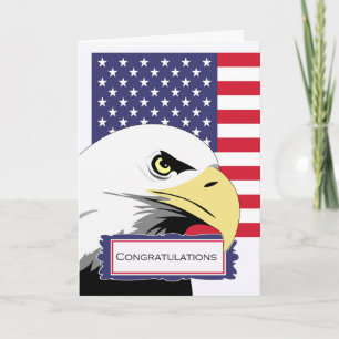 Patriotischer Glückwunsch Eagle und die amerikanis Karte