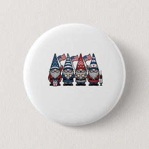 Patriotischer Gnom-Krankenpfleger-Vektor-Vintage-S Button