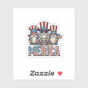 Patriotischer Gnom Merica Vintage Vektor Design_1 Aufkleber