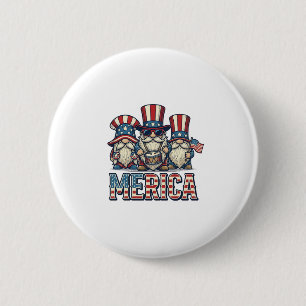 Patriotischer Gnom Merica Vintage Vektor Design_1 Button