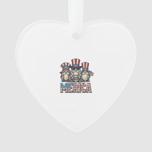 Patriotischer Gnom Merica Vintage Vektor Design_1 Ornament