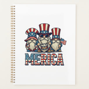 Patriotischer Gnom Merica Vintage Vektor Design_1 Planer