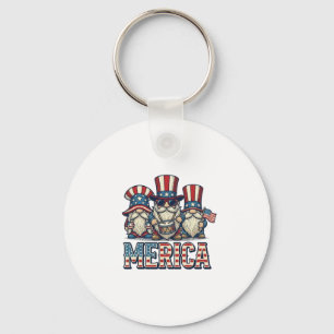 Patriotischer Gnom Merica Vintage Vektor Design_1 Schlüsselanhänger