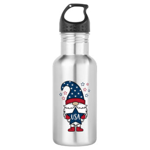 Patriotischer Gnom USA Stern Vektor-Shirt-Design_1 Edelstahlflasche