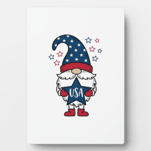 Patriotischer Gnom USA Stern Vektor-Shirt-Design_1 Fotoplatte