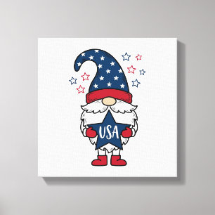 Patriotischer Gnom USA Stern Vektor-Shirt Design_1 Leinwanddruck