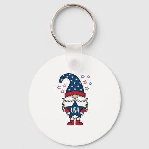 Patriotischer Gnom USA Stern Vektor-Shirt Design_1 Schlüsselanhänger