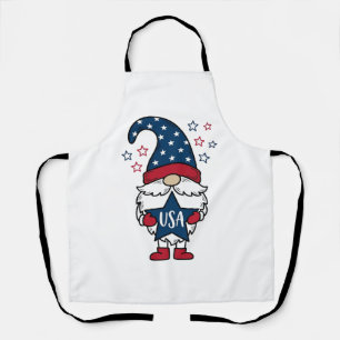 Patriotischer Gnom USA Stern Vektor-Shirt Design_1 Schürze