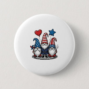 Patriotischer Gnom Vintage Gravur Vektor Design_1 Button