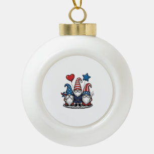 Patriotischer Gnom Vintage Gravur Vektor Design_1 Keramik Kugel-Ornament