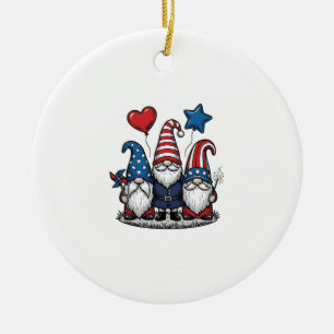 Patriotischer Gnom Vintage Gravur Vektor Design_1 Keramik Ornament
