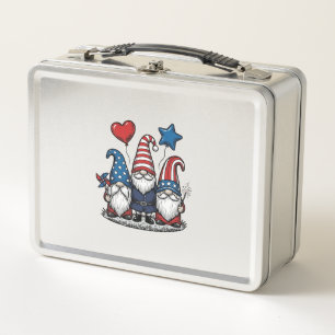 Patriotischer Gnom Vintage Gravur Vektor Design_1 Metall Brotdose