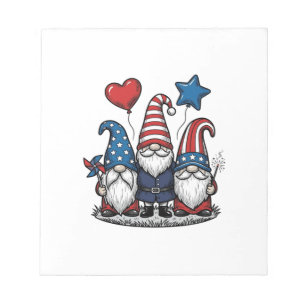 Patriotischer Gnom Vintage Gravur Vektor Design_1 Notizblock
