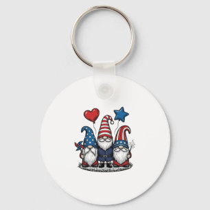 Patriotischer Gnom Vintage Gravur Vektor Design_1 Schlüsselanhänger