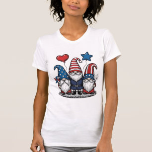 Patriotischer Gnom Vintage Gravur Vektor Design_1 T-Shirt