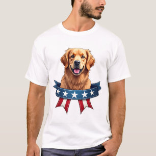 Patriotischer Golden Retriever Band Brücke Tee