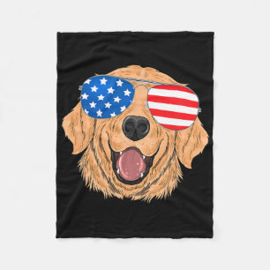 Patriotischer Golden Retriever Hund 4. Juli Gesche Fleecedecke