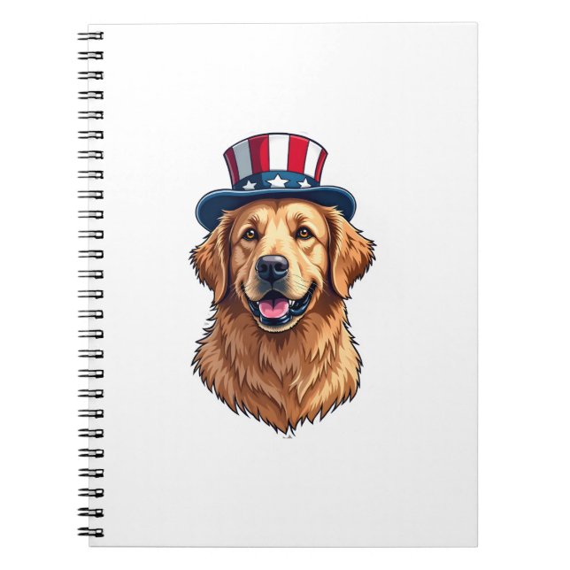 Patriotischer Golden Retriever Split Frame Tee 2 Notizblock (Vorderseite)
