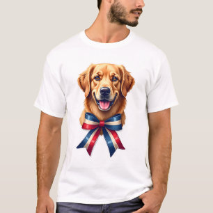 Patriotischer Golden Retriever Twin Ribbon Tee