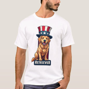 Patriotischer Golden Retriever Wappen Säule Tee
