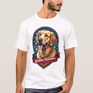 Patriotischer Golden Retriever Wappen Vintage T-Sh T-Shirt