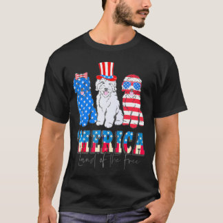 Patriotischer Goldendoodle Hund 4. Juli Amerika US T-Shirt