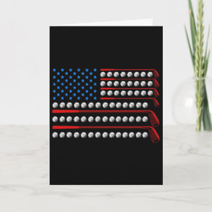 Patriotischer Golf USA-Flagge Golfschläger 4. Juli Karte