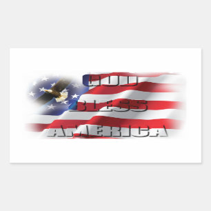 Patriotischer Gott segne Amerika aufstrebender Adl Rechteckiger Aufkleber