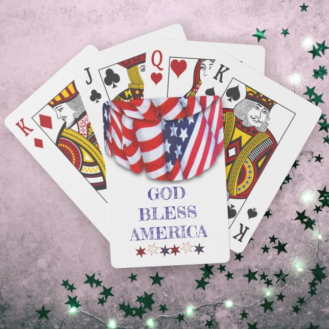 Patriotischer Gott segne Amerika jagen Spielkarten (patriotic "God Bless America" back of playing cards)